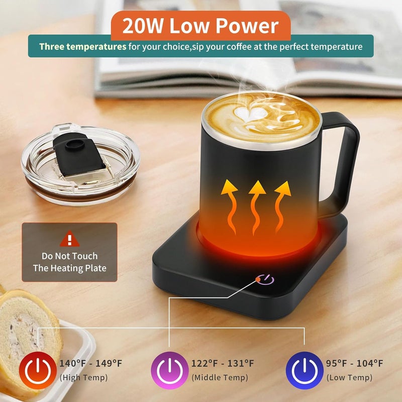 Vobaga Coffee Mug Warmer Set with Auto Shut Off, 15 oz Coffee Mug Gift Set & 3 Temperature Settings Home Office Desk Accessories - Image 4
